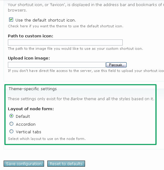 The theme-settings page.